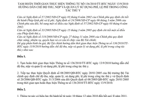 Thông tư 196/2010/TT-BTC tạm hoãn thời gian thực hiện Thông tư 136/2010/TT-BTC