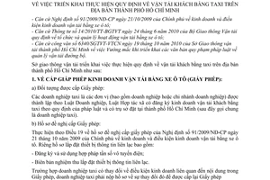 Thông báo 741/TB-SGTVT triển khai Quy định vận tải khách bằng taxi