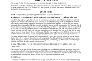 Nghị quyết 12/2010/NQ-HĐND về phát triển kinh tế - xã hội năm 2011 do Hội đồng n