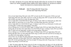 Thông báo 457/TB-NHNN áp dụng tỷ lệ dự trữ bắt buộc tổ chức tín dụng