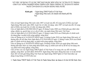 Thông báo 459/TB-NHNN áp dụng tỷ lệ dự trữ bắt buộc tổ chức tín dụng