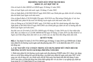 Nghị quyết 166/2010/NQ-HĐND định mức phân bổ chi thường xuyên NSĐP Thanh Hóa