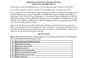 Nghị quyết 154/2010/NQ-HĐND hủy bỏ một số khoản thu lệ phí hộ tịch Hải Dương