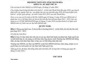 Nghị quyết 171/2010/NQ-HĐND danh mục đầu tư cơ sở hạ tầng thiết yếu Thanh Hóa