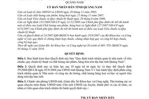 Quyết định 30/2010/QĐ-UBND trách nhiệm quản lý nhà nước