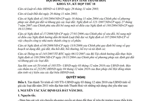 Nghị quyết 177/2010/NQ-HĐND giá các loại đất Thanh Hóa năm 2011