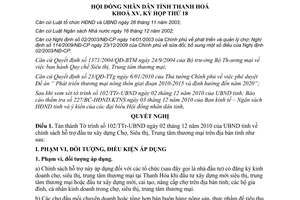 Nghị quyết 173/2010/NQ-HĐND đầu tư xây dựng chợ siêu thị trung tâm thương mại Thanh Hoá