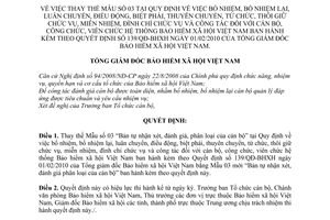 Quyết định 1684/QĐ-BHXH thay thế Mẫu số 03 Quyết định 139/QĐ