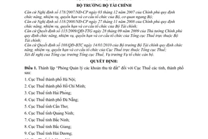 Quyết định 3218/QĐ-BTC thành lập Phòng Quản lý các khoản thu từ đất