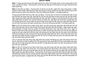 Nghị quyết 48/NQ-CP đơn giản hóa thủ tục hành chính  Bộ Lao động - Thương binh