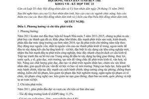 Nghị quyết 13/2010/NQ-HĐND nhiệm vụ phát triển kinh tế xã hội 2011 Bến Tre