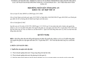 Nghị quyết 148/2010/NQ-HĐND phân cấp nguồn thu nhiệm vụ chi tỷ lệ phần trăm