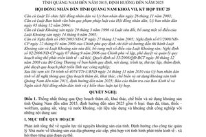 Nghị quyết 187/2010/NQ-HĐNĐ Quy hoạch thăm dò, khai thác, chế biến và sử dụng