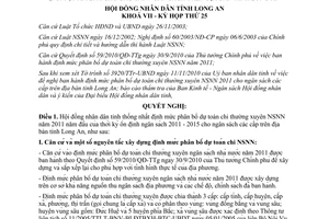 Nghị quyết 149/2010/NQ-HĐND định mức phân bổ dự toán chi thường xuyên NS Long An