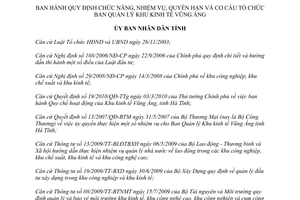 Quyết định 24/2010/QĐ-UBND chức năng nhiệm vụ Ban Quản lý Khu Kinh tế Vũng Áng Hà Tĩnh