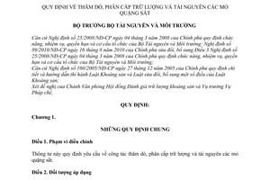 Thông tư 33/2010/TT-BTNMT thăm dò phân cấp trữ lượng tài nguyên