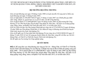 Quyết định 6469/QĐ-BCT bổ sung quy hoạch phân vùng thăm dò, khai thác