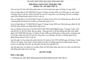 Nghị quyết 22/2010/NQ-HĐND quy định số lượng chức danh chế độ chính sách