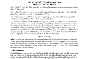 Nghị quyết 187/2010/NQ-HĐND mục tiêu giải pháp thực hiện nhiệm vụ kinh tế