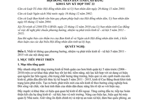 Nghị quyết 34/2010/NQ-HĐND nhiệm vụ phát triển kinh tế xã hội Cao Bằng