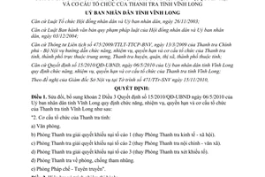 Quyết định 32/2010/QĐ-UBND sửa đổi chức năng nhiệm vụ quyền hạn Thanh tra Vĩnh Long