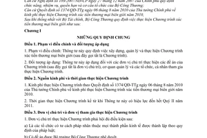 Thông tư 39/2010/TT-BCT thực hiện Chương trình xúc tiến thương mại