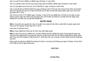 Nghị quyết 19/2010/NQ-HĐND nguyên tắc tiêu chí định mức phân bổ vốn đầu tư