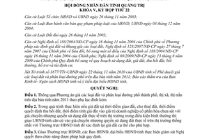 Nghị quyết 23/2010/NQ-HĐND thông qua Phương án giá đất và phân loại đường phố