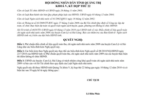 Nghị quyết 14/2010/NQ-HĐND điều chỉnh quyết toán chi ngân sách địa phương 2009 Cam Lộ Hải Lăng Quảng Trị