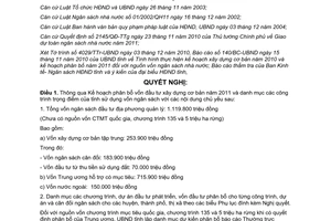 Nghị quyết 20/2010/NQ-HĐND phân bổ vốn đầu tư xây dựng cơ bản 2011 công trình trọng điểm Quảng Trị