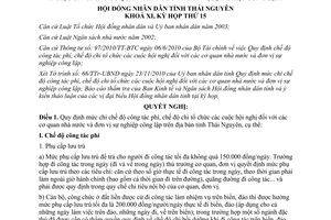 Nghị quyết 32/2010/NQ-HĐND mức chi công tác phí chi tổ chức hội nghị CQNN