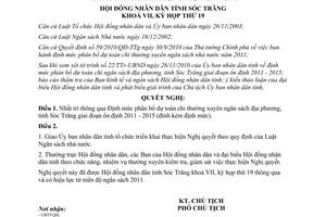 Nghị quyết 12/2010/NQ-HĐND phân bổ dự toán chi thường xuyên ngân sách Sóc Trăng