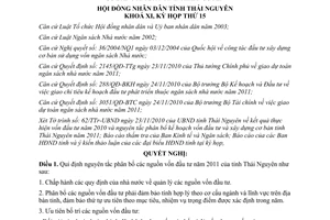 Nghị quyết 23/2010/NQ-HĐND nguyên tắc phân bổ nguồn vốn đầu tư Thái Nguyên