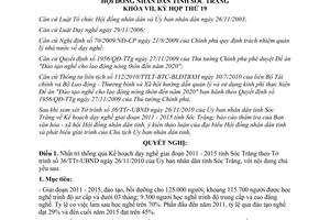 Nghị quyết 26/2010/NQ-HĐND kế hoạch dạy nghề giai đoạn 2011 2015 tỉnh Sóc Trăng