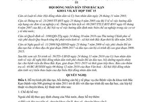 Nghị quyết 41/2010/NQ-HĐND hỗ trợ kinh phí đào tạo cán bộ y tế Bắc Kạn