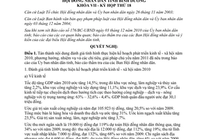 Nghị quyết 24/2010/NQ-HĐND7 kế hoạch phát triển kinh tế - xã hội tỉnh Bình Dương