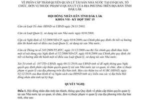 Nghị quyết 26/2010/NQ-HĐND phân cấp quản lý tài sản nhà nước Đắk Lắk