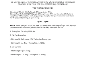 Quyết định 2338/QĐ-TTg thành lập Ban Chỉ đạo Nhà nước