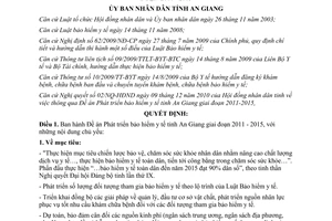 Quyết định 2425/QĐ-UBND năm 2010 Đề án Phát triển bảo hiểm y tế tỉnh An Giang