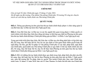 Nghị quyết 66/NQ-CP đơn giản hóa thủ tục hành chính