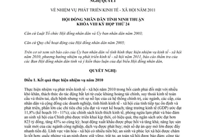 Nghị quyết 19/2010/NQ-HĐND nhiệm vụ phát triển kinh tế  xã hội năm 2011 Ninh Thuận