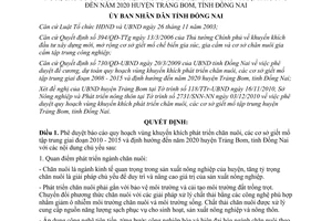 Quyết định 3533/QĐ-UBND báo cáo quy hoạch vùng khuyến khích chăn nuôi sở giết mổ tập trung Đồng Nai