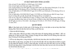 Quyết định 34/2010/QĐ-UBND Chính sách bồi thường, hỗ trợ tái định cư