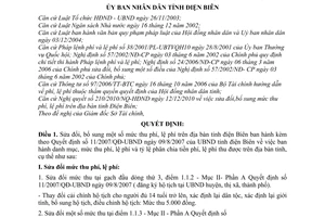 Quyết định 28/2010/QĐ-UBND  sửa đổi mức thu phí, lệ phí