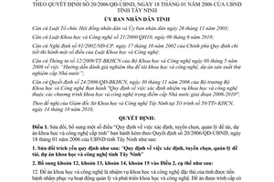 Quyết định 60/2010/QĐ-UBND sửa đổi quy định xác định tuyển chọn quản lý đề tài