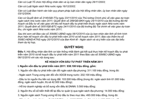 Nghị quyết 25/2010/NQ-HĐND kế hoạch vốn đầu tư phát triển năm 2011 tỉnh Đắk Nông