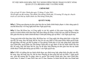 Nghị quyết 67/NQ-CP đơn giản hóa thủ tục hành chính