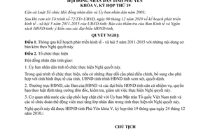 Nghị quyết 170/2010/NQ-HĐND kế hoạch phát triển kinh tế - xã hội 5 năm 2011-2015