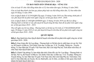 Quyết định 57/2010/QĐ-UBND đề án phát triển nghề công tác xã hội Bà Rịa