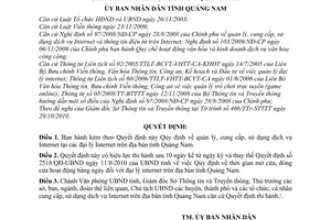 Quyết định 34/2010/QĐ-UBND quản lý, cung cấp, sử dụng dịch vụ Internet
